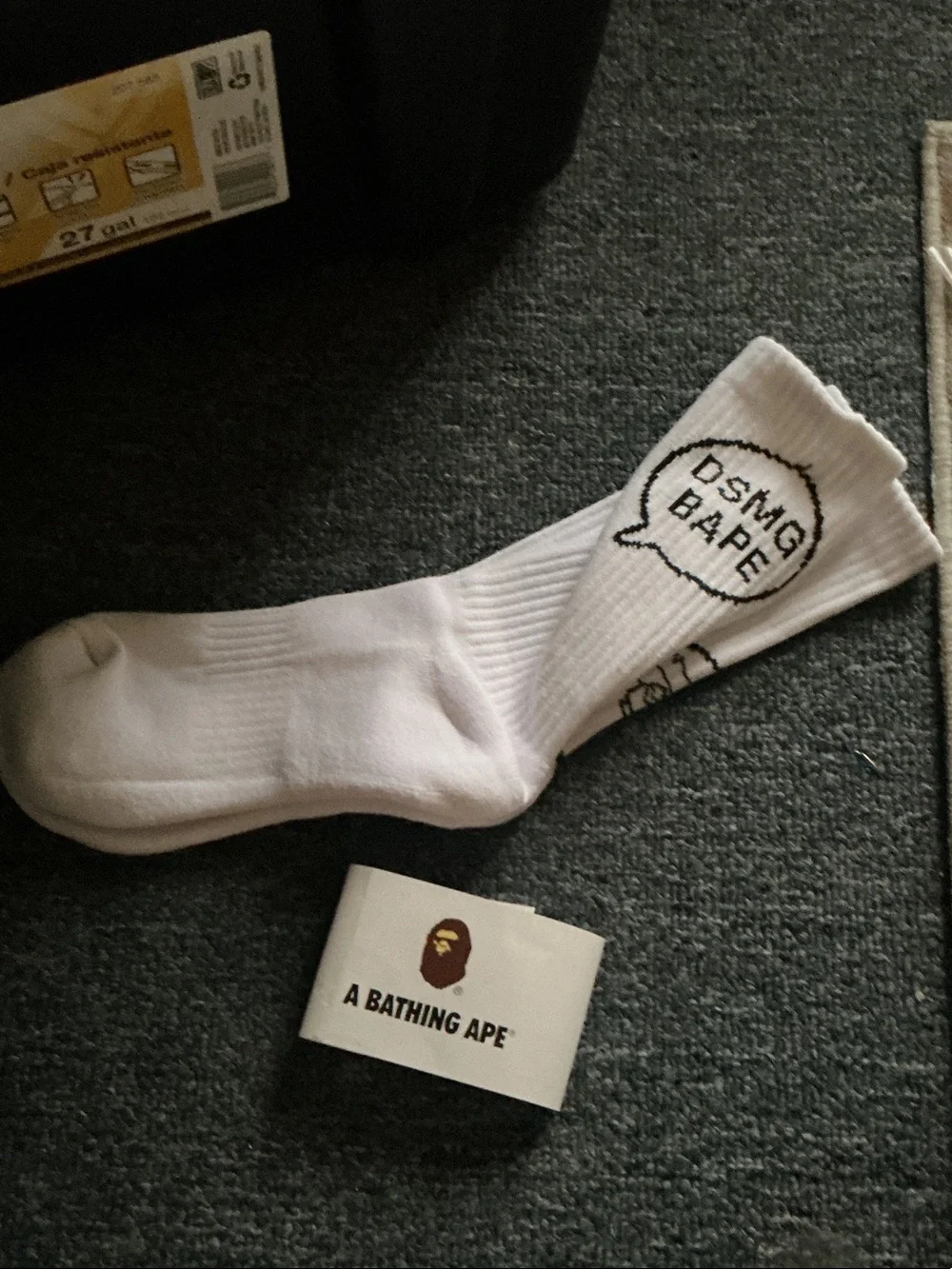 White DSMG BAPE Crew Socks